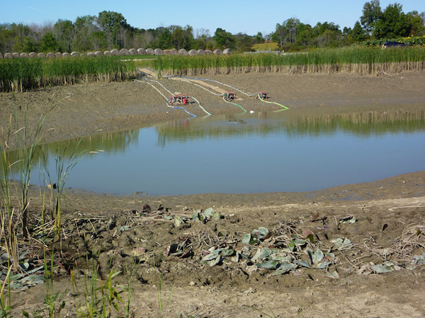 Main mud pond that was being drained