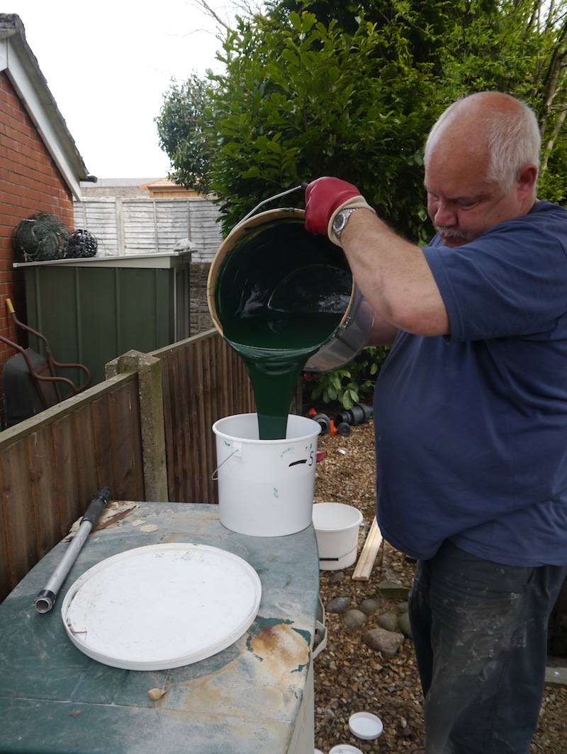 Mixing resin for koi pond