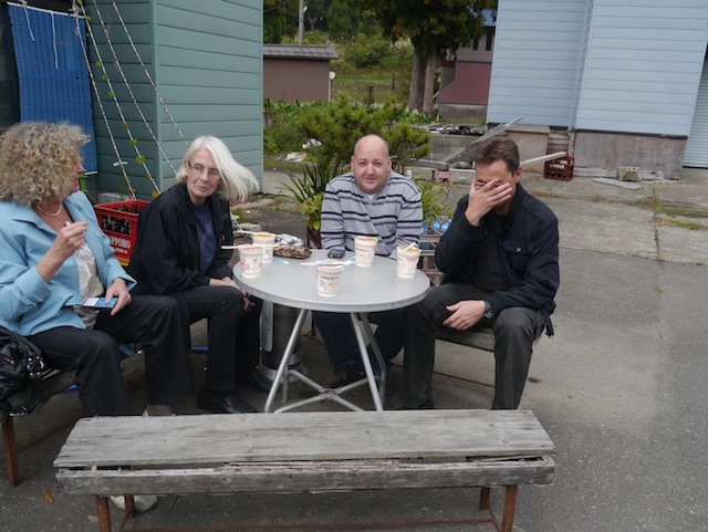 Hilary, Suzy, Marco and Andy having lunch